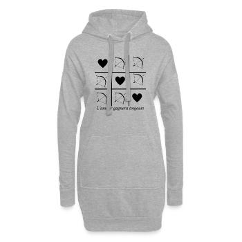 L'amour gagnera toujours - Sweat-shirt à capuche long Femme - gris chiné - Devant