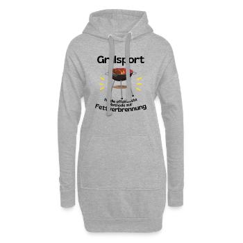 Griller Barbecue Dire Barbecue Tablier Fat Burning - Sweat-shirt à capuche long Femme - gris chiné - Devant