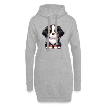Illustration numérique d’un bouvier bernois mignon - Sweat-shirt à capuche long Femme - gris chiné - Devant