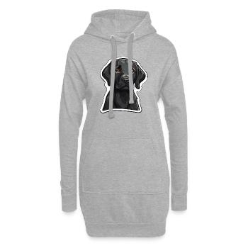 Labrador Retriever Familienhund schwarzer Hund - Hoodie-Kleid - Grau meliert - Vorne
