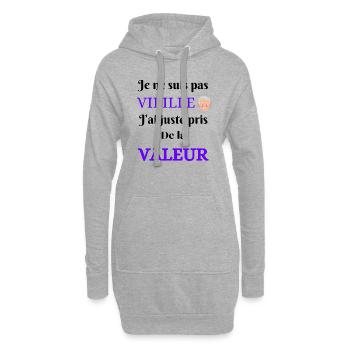 Je ne suis pas vieille - Sweat-shirt à capuche long Femme - gris chiné - Devant