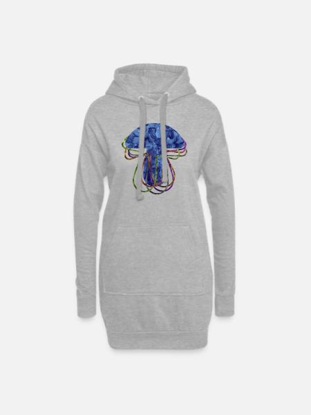 Pilz - Hoodie-Kleid - Grau meliert