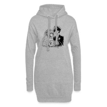 Schönes Brautpaar Anime Manga Style - Hoodie-Kleid - Grau meliert - Vorne