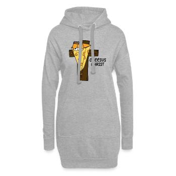Idée cadeau drôle d’humour drôle - Sweat-shirt à capuche long Femme - gris chiné - Devant