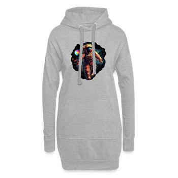 Astronaut auf Weltraumspaziergang - Hoodie-Kleid - Grau meliert - Vorne