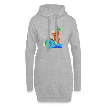 Erde - Hoodie-Kleid - Grau meliert - Vorne