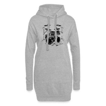 Percussion - Sweat-shirt à capuche long Femme - gris chiné - Devant