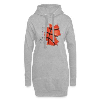 Carte de l’Allemagne encadrée Real Basketball FR - Sweat-shirt à capuche long Femme - gris chiné - Devant