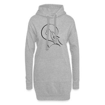 Minimalist wolf artwork - Hoodie Dress - heather grey - Front