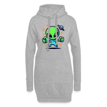 Rencontre extraterrestre - Sweat-shirt à capuche long Femme - gris chiné - Devant