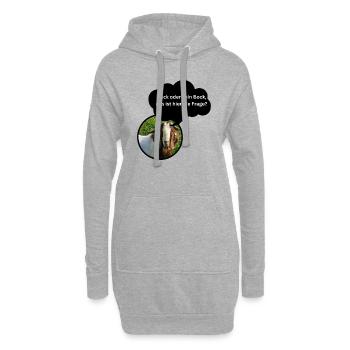 Fun Shirt "Bock oder kein Bock..." - Hoodie-Kleid - Grau meliert - Vorne