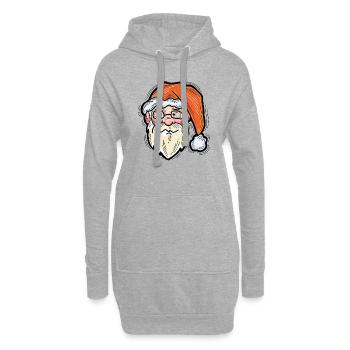 Weihnachtsmann - Hoodie-Kleid - Grau meliert - Vorne