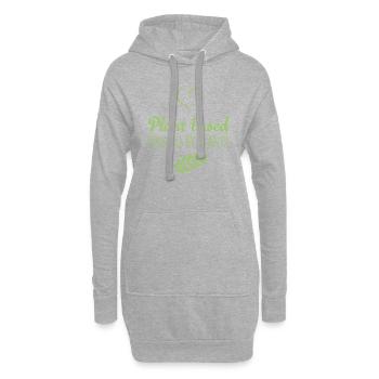 Plant based Powered by Plants - Hoodie-Kleid - Grau meliert - Vorne