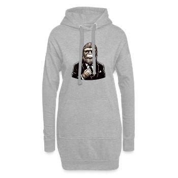 Gentleman Sasquatch - Lustiger Bigfoot - Hoodie-Kleid - Grau meliert - Vorne