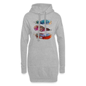 Feder - Hoodie-Kleid - Grau meliert - Vorne
