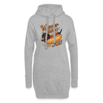 La Wiener prend tout - Sweat-shirt à capuche long Femme - gris chiné - Devant