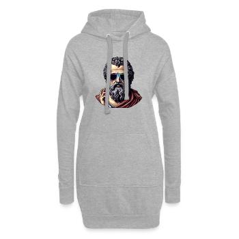 Cooler Philosoph - Hoodie-Kleid - Grau meliert - Vorne