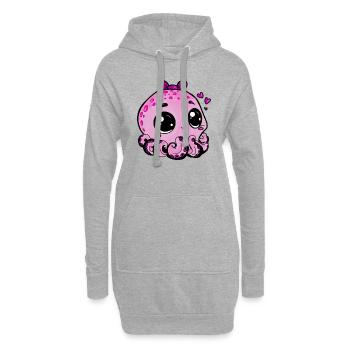 Kleine Qualle - Hoodie-Kleid - Grau meliert - Vorne