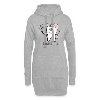 Fée des dents (remplacement) - Sweat-shirt à capuche long Femme - gris chiné - Devant