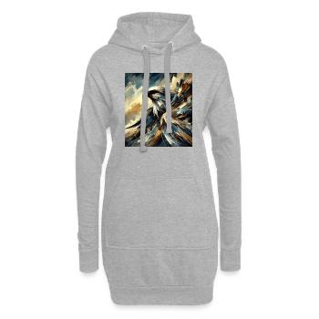 Abstract Eagle - Hoodie Dress - heather grey - Front