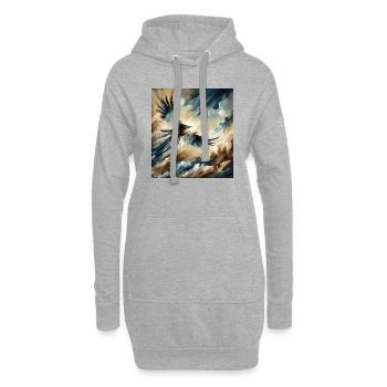 Abstract Eagle Flying - Hoodie Dress - heather grey - Front