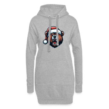Ours Grizzly de noël - Sweat-shirt à capuche long Femme - gris chiné - Devant