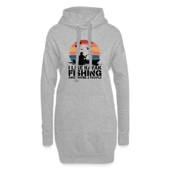 Humor für stille Kajakangler - Hoodie-Kleid - Grau meliert - Vorne