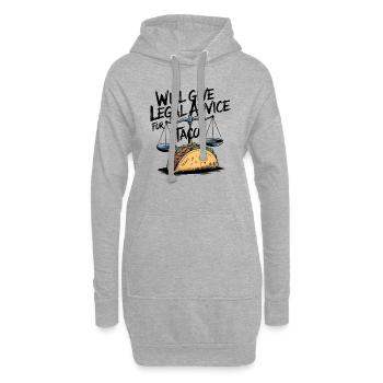 De l’humour pour les avocats et les amateurs de tacos - Sweat-shirt à capuche long Femme - gris chiné - Devant