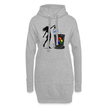 FCK AFD - Gegen Rechts - halte deine umwelt sauber - Hoodie-Kleid - Grau meliert - Vorne