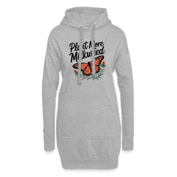 Mehr Seidenpflanzen für Schmetterlinge - Hoodie-Kleid - Grau meliert - Vorne