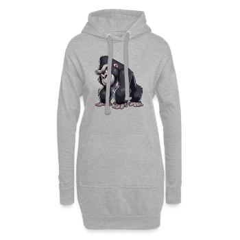 Gorilla-Kind - Hoodie-Kleid - Grau meliert - Vorne