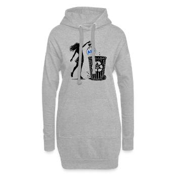 FCK AFD - Gegen Rechts - halte deine umwelt sauber - Hoodie-Kleid - Grau meliert - Vorne