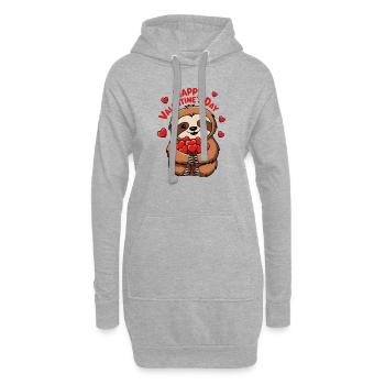 HAPPY VALENTIN - Sweat-shirt à capuche long Femme - gris chiné - Devant