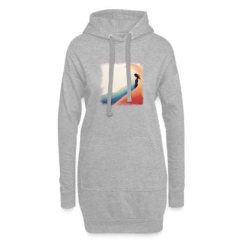 Girls Surf’s Up – Retro Style! - Hoodie-Kleid - Grau meliert - Vorne