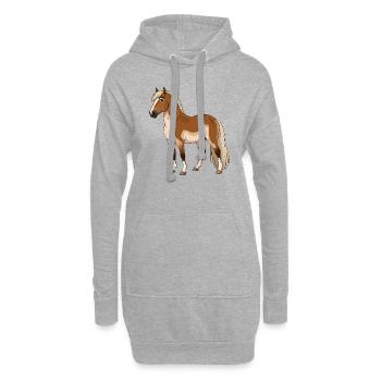 Fjordpferd echt - Hoodie-Kleid - Grau meliert - Vorne