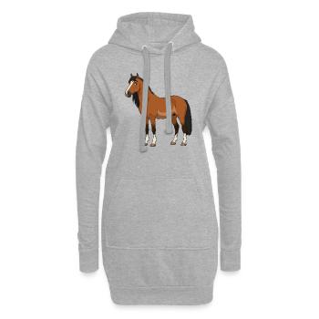 Moulinet à cheval Exmoor - Sweat-shirt à capuche long Femme - gris chiné - Devant