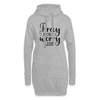 Bete mehr, Sorge weniger - Hoodie-Kleid - Grau meliert - Vorne