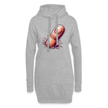 Doigt vintage - Sweat-shirt à capuche long Femme - gris chiné - Devant