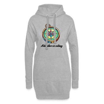Boussole Aventure - Sweat-shirt à capuche long Femme - gris chiné - Devant