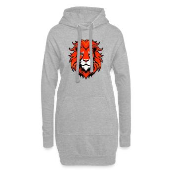 Lion Flamboyant - Sweat-shirt à capuche long Femme - gris chiné - Devant