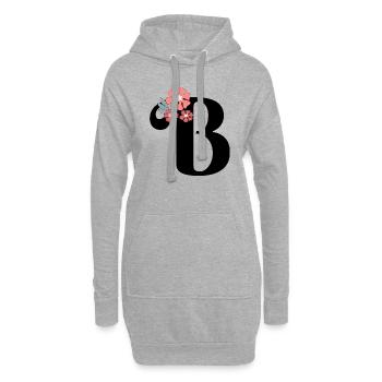 Buchstabe b Minimalistische Blumen - Hoodie-Kleid - Grau meliert - Vorne