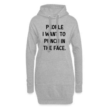Leuten, denen ich am liebsten ins Gesicht schlagen würde - Hoodie-Kleid - Grau meliert - Vorne