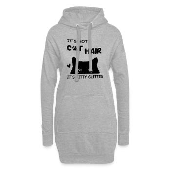 es ist Katzenhaar, es ist Kätzchenglitzer - Hoodie-Kleid - Grau meliert - Vorne