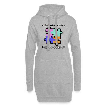 T-shirt de citation sur l’autisme - Sweat-shirt à capuche long Femme - gris chiné - Devant