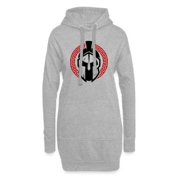Casque de Sparte Symbole du gladiateur - Sweat-shirt à capuche long Femme - gris chiné - Devant