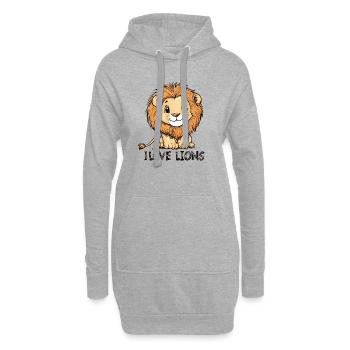 Petit Lion - Sweat-shirt à capuche long Femme - gris chiné - Devant