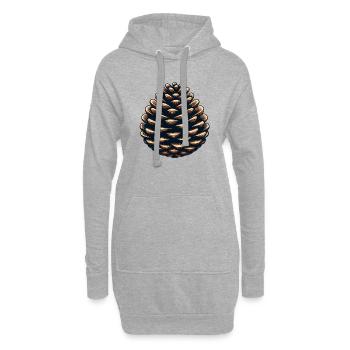 Pomme de pin - Sweat-shirt à capuche long Femme - gris chiné - Devant