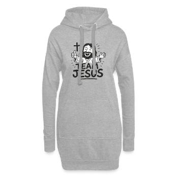 Équipe Jésus - Dessin animé amusant - Sweat-shirt à capuche long Femme - gris chiné - Devant
