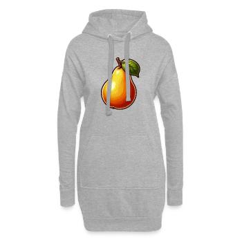 Poire - Fruit - Sweat-shirt à capuche long Femme - gris chiné - Devant