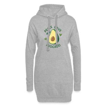 Frieden, Liebe und Avocado - Hoodie-Kleid - Grau meliert - Vorne